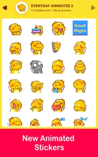 Google Play screenshot: more new animated QooBee stickers