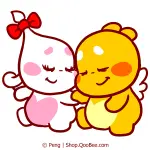 Walking Emoji of QooBee and Jeanie
